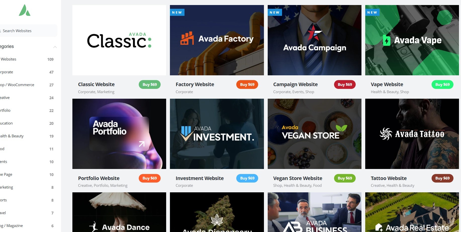 Avada WordPress Theme preview